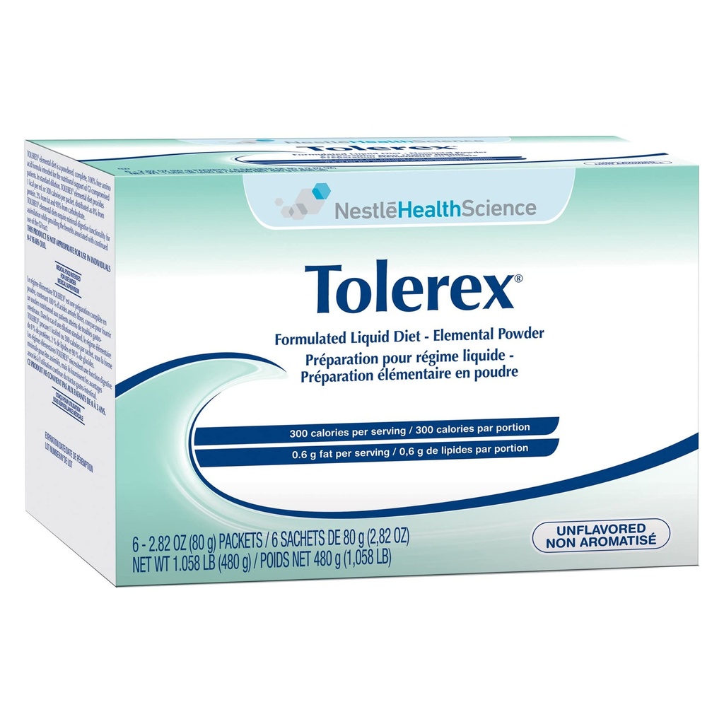 Tolerex-Smaak Unflavored Calories 300 / 300 ml Verpakking 2,82 oz Packet - Doos van 6