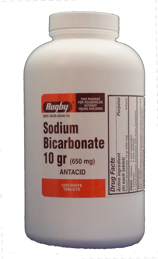 RUBBY NATRIUM BICARB 10GR TAB NATRIUM BICARBONATE-650 MG Wit 1000 TABLETTEN UPC 305361047108