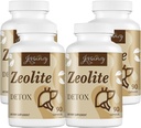 Zeoliet Detox Capsules, Biologische Geactiveerde Charcoal, Bentonite Clay, 1-2 μm Clinoptiloliet, Maximale Absorptie, Gut Liver Detox Reinig Volledige Lichaam voor Vrouwen Mannen, 360 Capsules