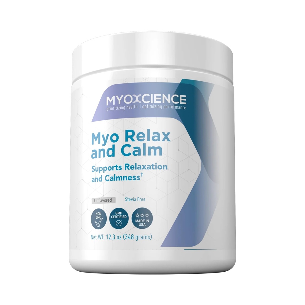 MYOXCIENCE Myo Relax & Calm | Myo-Inositol, L-Theanine, Taurine, Magnesium & GABA | Supports Sleep, Neurotransmitter & Hormone Support (Unflavored) (60 Servings)