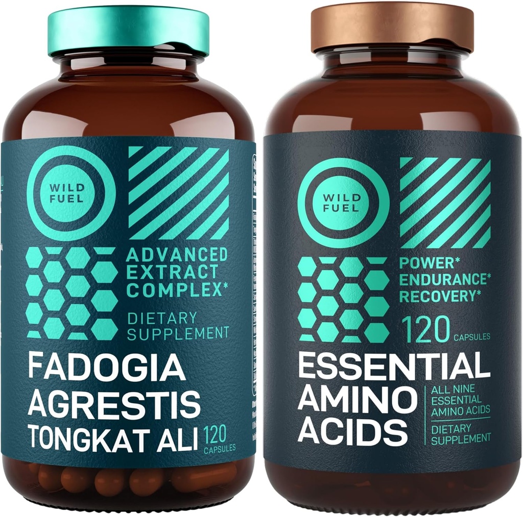 WILDE BRANDSTOF Fadogia Tongkat Ali Supplement en essentiële aminozuren Spier- en krachtondersteuning bundel