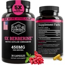 Forêt Noire 5X Berberine un supplément dihydroberbérine (Super Berberine maintenant 5X plus efficace que la Berberine régulière HCL) Meilleur dihydroberbérine avec Ceylan Cannamon - similaire à Berberine Phytosome
