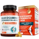 Glucosamine Chondroitin MSM Joint Support Supplement - Collageen Peptides, Kurkuma en Gember, Hyaluronzuur, Glucosamine Chondroitin Sulfaat voor Joint Comfort - Glutenvrij, Niet GGO, 180 Capsules