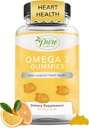 Pure By Nature Omega 3 Gummies voor volwassenen en kinderen, Omega 3 Fatty Acid Supplements met Omega 3 6 9 voor Circulatory Ondersteuning, Geen Visolie Oranje Smaak Omega Gummies, 60 Days Supply (60 Tellen)