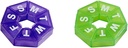 Ezy Dose Weekly Pillen Organisators, 7-sided, Paars (67009PAMT) en Groen (67009GAMT)