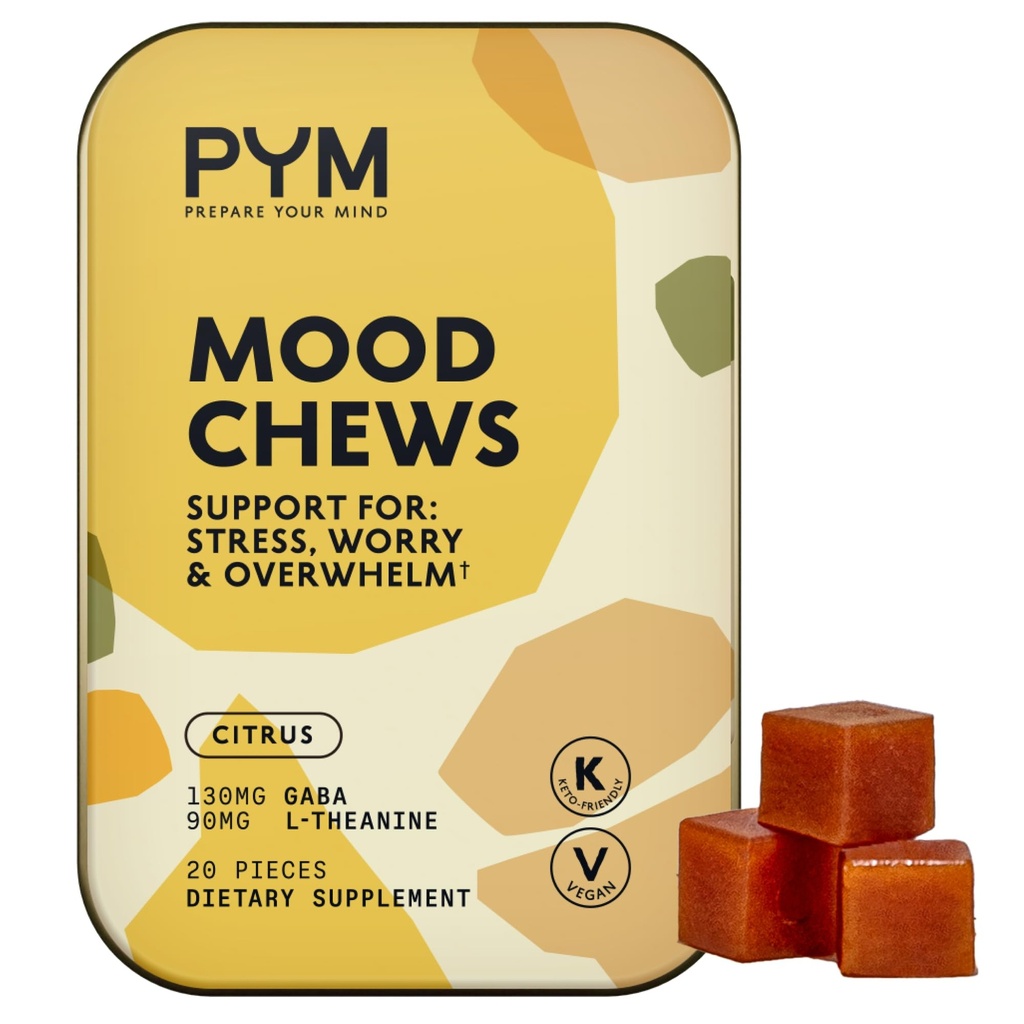 PYM Citrus Mood Kauwt Ondersteuning voor Stress, zorgen & Overweldigen, 20 Graaf 