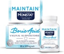 van The Makers of Monistat, Maintain Boric Acid Suctionitories for Women, Fragrance-Free Inserts voor Vaginale Odor Control en pH-balans zonder Irritatie, 30 Tellen