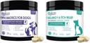 NATURE TARGET Probiotica voor honden, met prebiotica & spijsverteringsenzymen, vitamines & Omega 3 voor Allergie Itch Relief, Reduce Diarree, Gas, Stop Pawlicking, Hot Spots, Vergieten