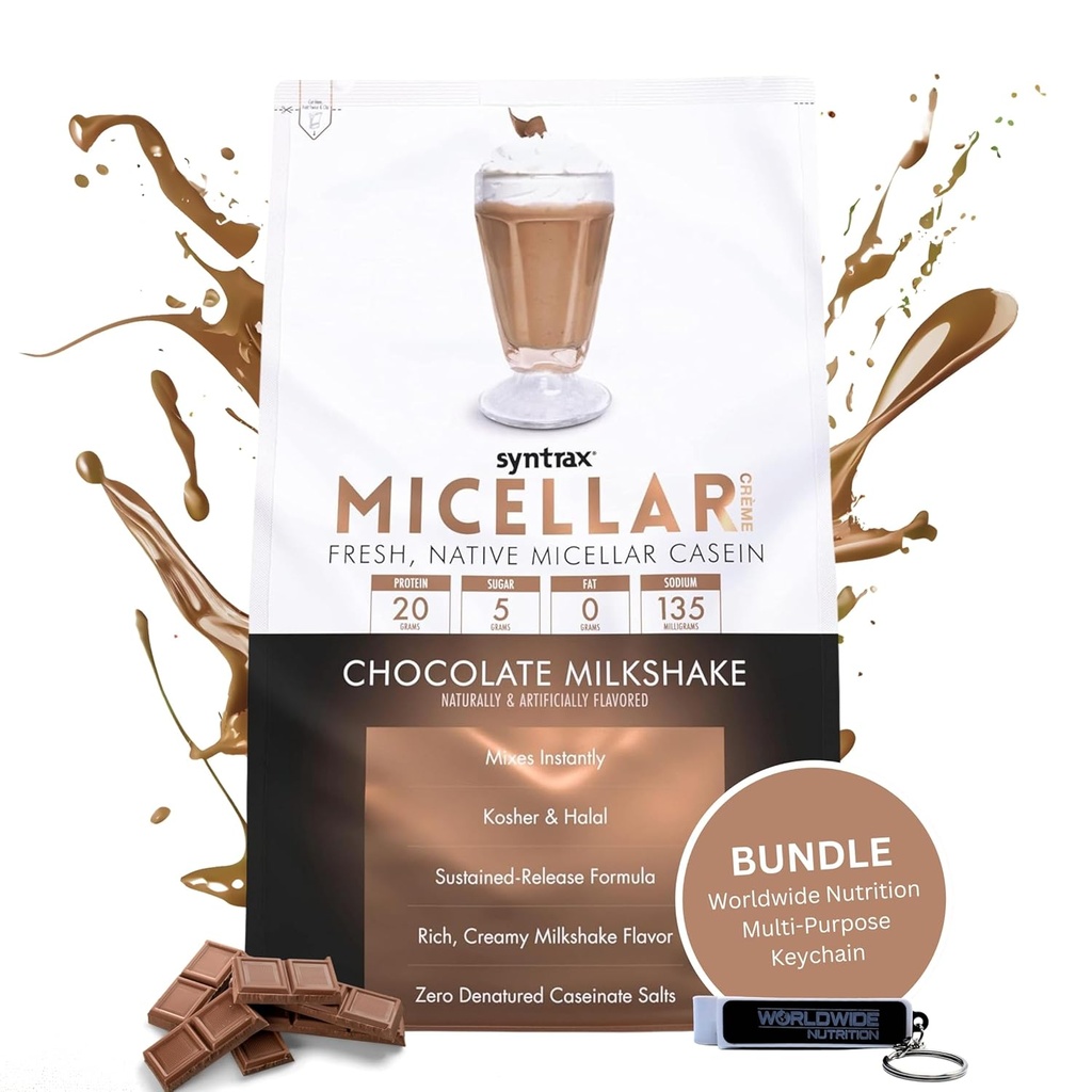 Syntrax Bundle: Micellar Créme, Chocolate Milkshake, 2 Pond met Worldwide Nutrition Keychain