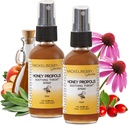Mickelberry Gardens Honey Propolis Throat Spray - Apaisant Gorge Relief & Propolis Immune Support pour Adultes & Enfants - Formule Herbal & Honey (2 oz, 2 Pack)