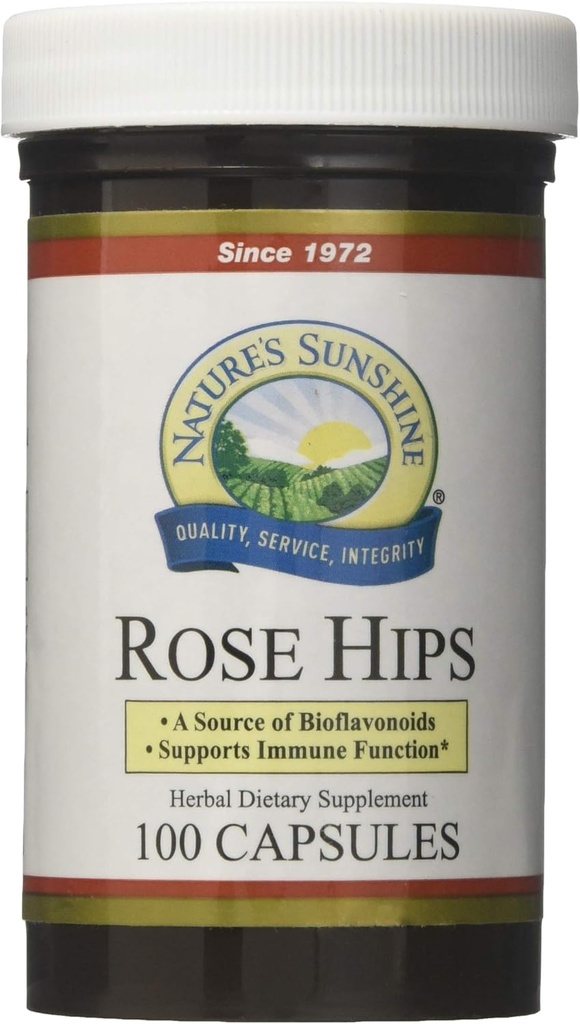 Nature's Sunshine Rose Hips, 100 Capsules, Kosher 