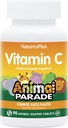NaturesPlus Animal Parade Vitamine C Kinderen Kauwbaar - Natuurlijke Sinaasappelsap smaak - 90 Animal-Shaped tabletten, Verpakking van 2 - Veganistisch, Vegetarisch, Glutenvrij - 90 Totaal porties