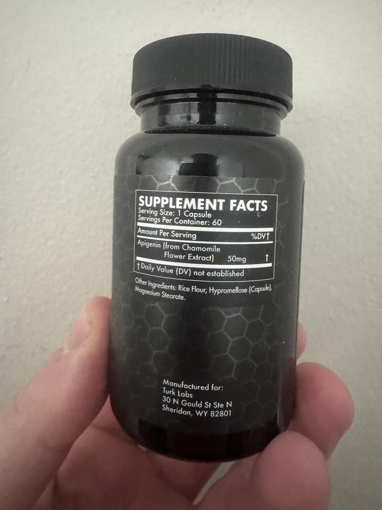 Turk Apigenin - Natural Bioflavonoid Supplement - Metabolisme, rust, slaap en zenuwondersteuning - 60 capsules, 50mg Elke labs