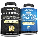 Nutrivein Premium Shilajit Capsules & Supplément de glutathion liposomique: Glutathion à haute absorption Capsules Liposomales & Shilajit pour hommes et femmes - Foie, Detox et Vitalité