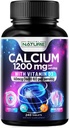 Calcium 1200 mg met vitamine D3 voor beste absorptie - Advanced Bone Support Supplement, 1200 mg Calcium Carbonaat & 1600 IE Vitamine D3, langzame afgifte voor Immune Support, gemakkelijk doorslikken, 240 tabletten