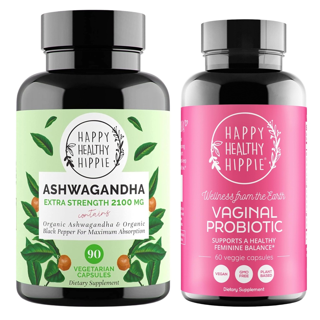Gelukkige gezonde Hippie Vaginale Probiotica voor vrouwen & Biologische Ashwagandha