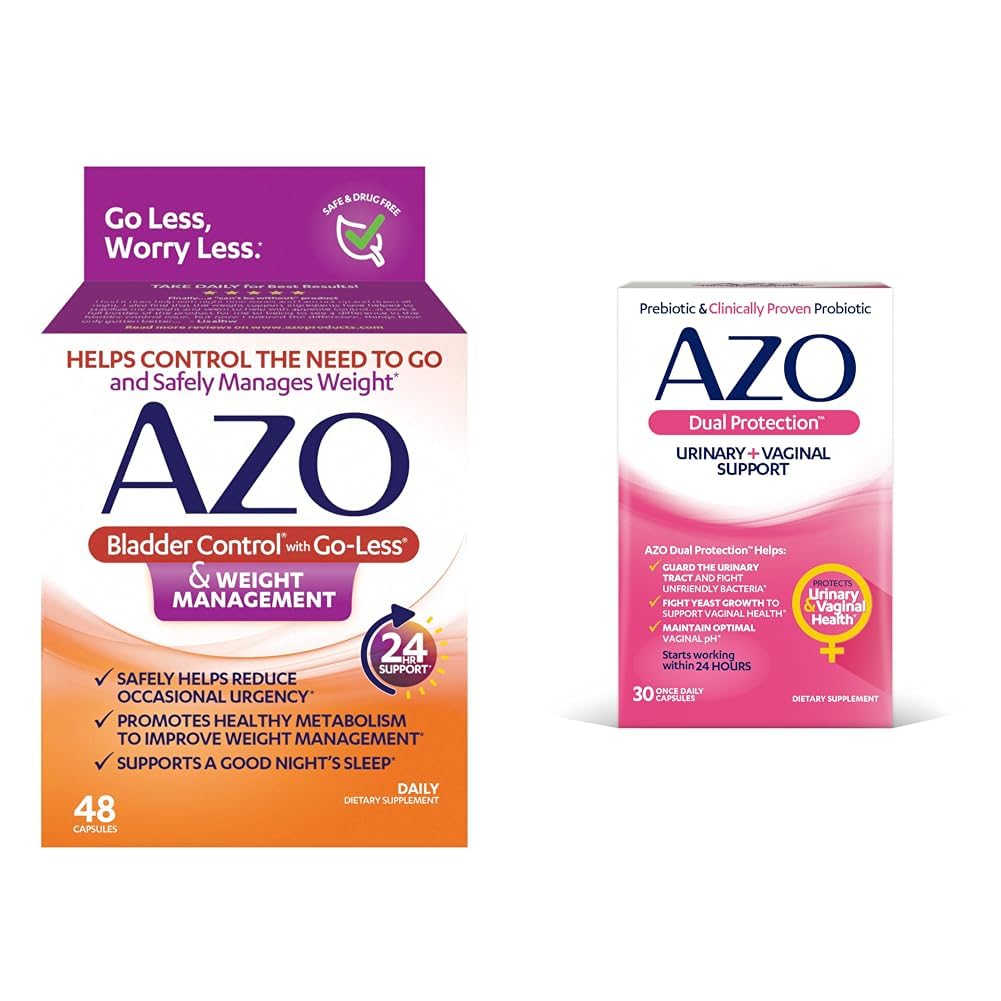 AZO Bladder Control avec Go-Less® & Weight Management Complément alimentaire et double protection