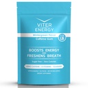 Viter Énergie Gum caféiné 60mg caféine, B vitamines, Guarana, sans sucre. (Wintergreen, 8oz, sac en vrac)