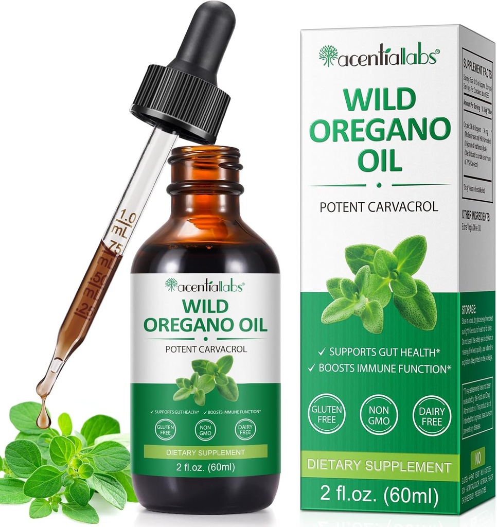 Biologische olie van Oregano Liquid Drops, Geconcentreerde Plant Gebaseerd Wild Oregano Extracted Oil or Men & Women Boosting Immune/Energy, Promoting Digestive System, Non GMO Vegan 60ML/2 Fl Oz