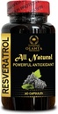 RESVERATROL EXTRACT - Vegan immuniteit supplementen, Natuurlijke antioxidanten, Hersen ondersteuning antioxidanten, Energiesteun en immuun boosters, Immuun ondersteuning met adaptogenen - 1 Fles 60 Capsules
