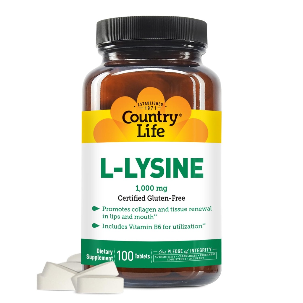 LAND LIFE VITAMINS L-Lysine 1000 Mg met B-6, 2.5 Pond