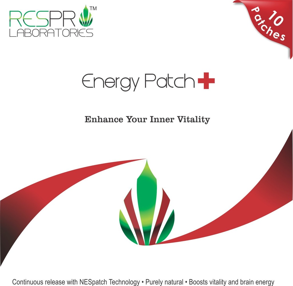 Respro Labs Natural Guarana en CoQ10 Energy Patch Plus, continue release, 10 Patches