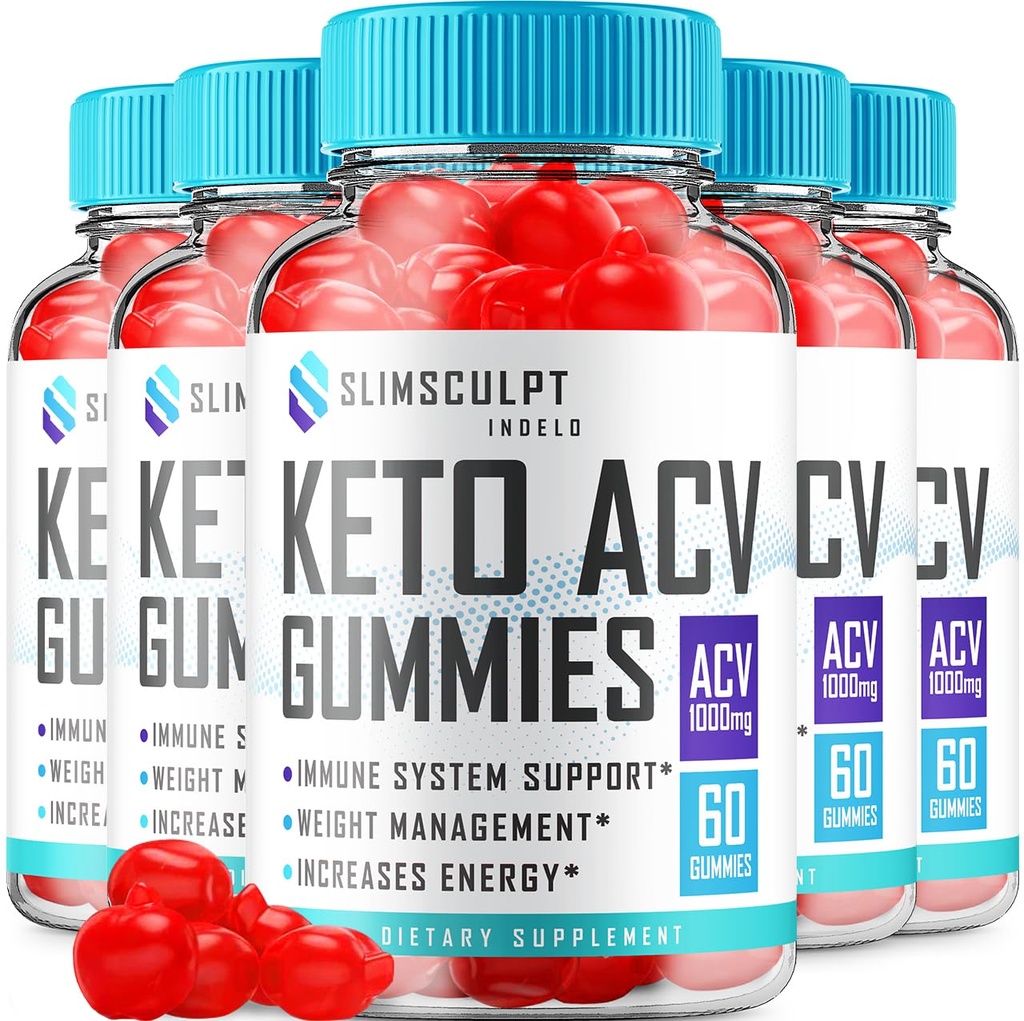 (5 Pack) Slimsculpt Keto ACV Weight Loss Gummies - Advanced Formula Slim Sculpt Keto plus ACV Gummies Apple Cider Vinegar Keto Slimsculpt ACV Gummies Dietary Supplement Reviews Men Women (300 Gummies)