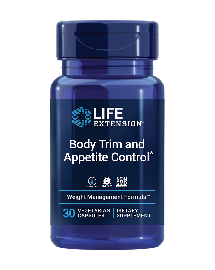 Life Extension Body Trim and Appetite Control, Lemon Verbena, Hibiscus, Gezond Gewicht, Promoot Zachtheid, Gewichtsbeheer, Glutenvrij, Niet-GGO, 1-Daily, Vegetarisch, 30 Capsules