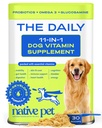 Native Pet Honden Vitaminen & Supplementen - 11-in-1 Multivitamine Poeder voor honden Voedsel Topper - Collageen, Glucosamine, Probiotica, Omega & Meer- Ondersteunt gezonde Gut, Mobiliteit & algehele gezondheid -30 scoops