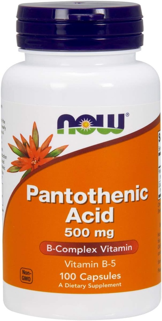 NOW Foods Pantothenic Acid 500mg, 100 Capsules (verpakking van 2)