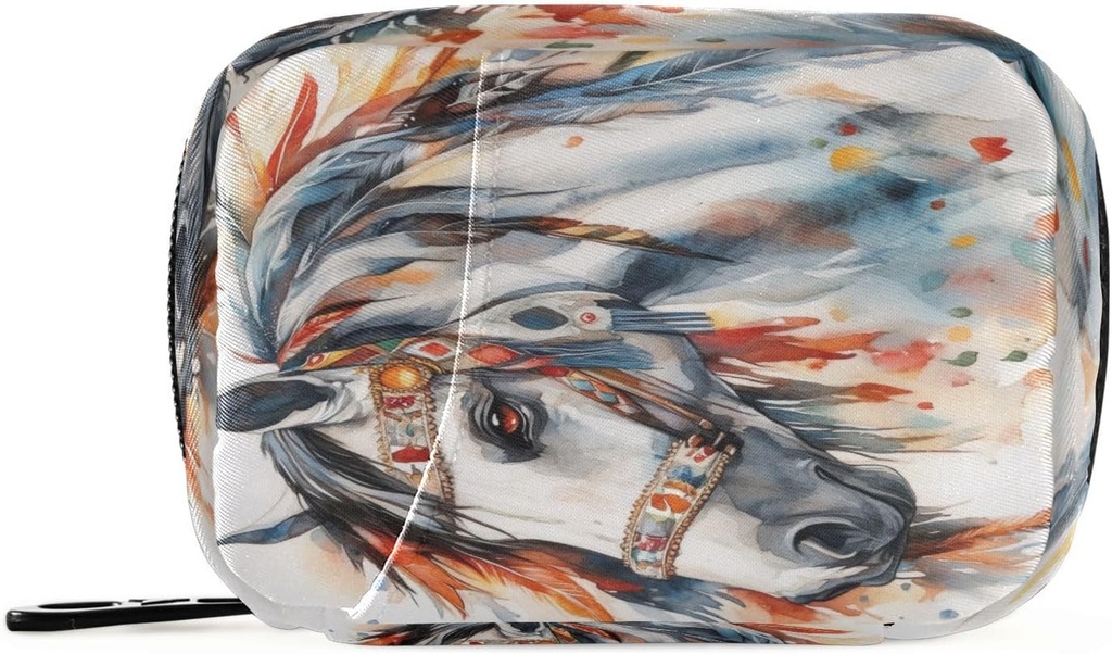 Ethnic Horse Travel Pill Organizer Bag, Wekelijkse Dagelijkse Pill Case Bag Portable Pill Box voor Vitamine Supplement Medicine