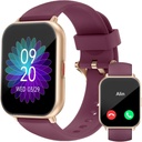 RUIMEN Smart Watches voor mannen Vrouwen (Antwerpen/Make Calls, 2 Bands inbegrepen), 1.8" Smartwatch voor iOS/Android Phones, Fitness Tracker Hartslag / Slaap Monitor Digitale horloge waterdichte paars