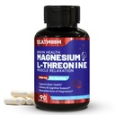 Magnesium L-Threonine, Hoge Absorptie Magnesium Supplement,1900mg Magnesium Threonine voor Hersengezondheid, Geheugenondersteuning, Glutenvrij, Non-GMO,90 Vegan Capsules