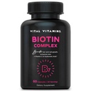 Vitale vitamines Biotin Complex Pillen - met Hyaluronzuur, MSM, Collageen, & Vitamine C - Supplement voor haar, huid, & Nails - 60 capsules
