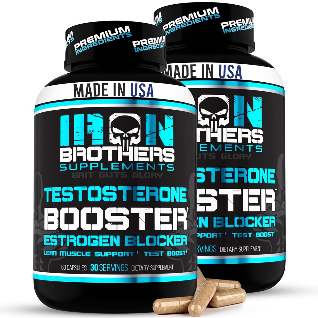 Test Booster voor mannen met estrogeenblokker - anti-estrogeen dieetsupplement - natuurlijke aromataseremmer - verhoging van Libido & sterkte 60 capsules - spiergroei - gewichtsverlies (2 flessen)