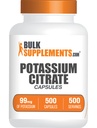 BulkSupplements.com Kalium-Citrate Capsules - Mineral Supplement, Kalium-Citrate 99mg - Glutenvrij, 1 Capsule per Serving, 500 Telling (Pack of 1)