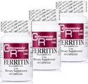 Cardiovasculaire Onderzoek Ferritin Iron Supplement for Women and Men 5 mg 180 Capsules - 3 Bottle Bundle