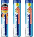 Allemand Calcium + Vitamine D Boissons Comprimés effervescents 60 portions Arôme orange-grapefruit - 500 mg Calcium, 2,5 μg Vitamine D3 - T&D Pharma – Fabriqué en Allemagne