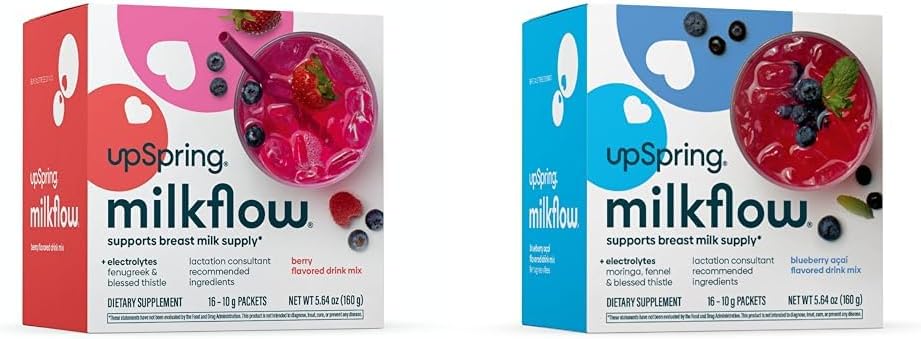 UpSpring Milkflow Electrolyte Borstvoeding Supplement Drink Mixes with Fenegriek & Moringa 