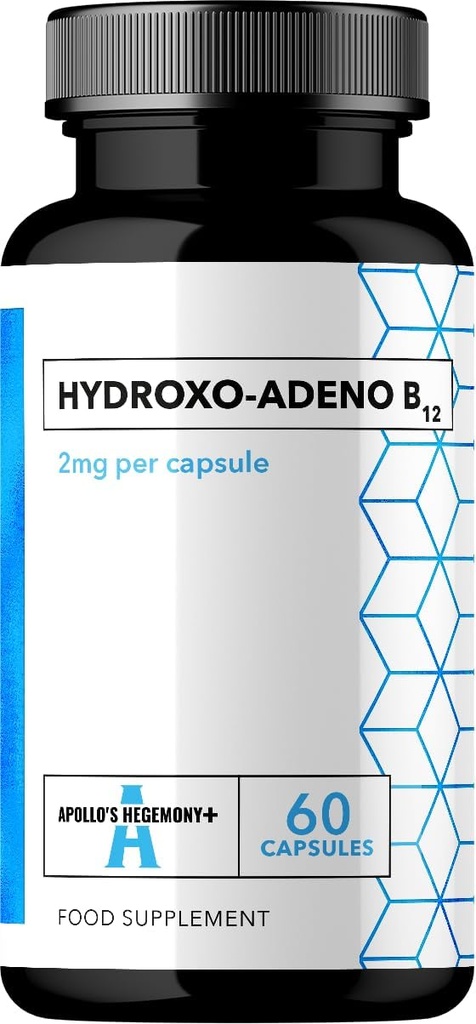 APOLLO'S HEGEMONY HYDRoxo-Adeno 2 mg - Hoge absorptie Vitamine B12-60 Vegan Capsules - 2 maand supply - Ondersteunt de vorming van rode bloedcellen en vitale energieniveaus