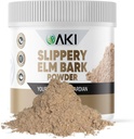 Poudre d'écorce d'orme de sliperie AKI - Protéines végétales, remède apaisant pour le bien-être digestif et le confort de la gorge - Vegan-friendly, sans gluten, sans OGM et sans additifs artificiels (4oz/113g)