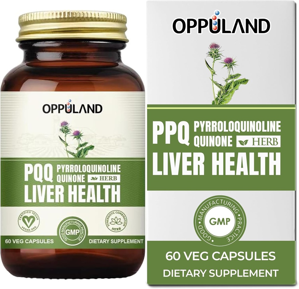 PQQ + Kruiden Lever Ondersteunt-PQQ Lever Supplement-Pyrrolochinoline Quinon met melkdistel Extract voor lever Gezondheid-60 Veg Capsules