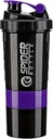 5 in 1 Proteïne Shaker Fles - Professional Series Shaker Fles voor Proteïne Shakes En Pre Workout Gym Bottle, met poeder opslag, Pillenbak, mengbal, Shakes Cup (paars)