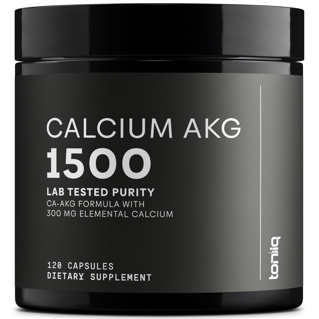 Toniiq 1500mg Ultra High Purity Ca AKG Supplement - 99%+ Hoog gezuiverd en biologisch beschikbaar Calcium Alpha-Ketoglutaraat - Calcium AKG Longevity Supplement - 120 Ca-AKG Vegetarische Capsules
