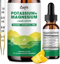 Kalium Magnesium Glycinate Supplement-High Absorptie Magnesium Complex Liquid Drop met Calcium, Kalium, Vitamine D3 & Zink voor Slaap, Leg Kraampen, Spieren en Energie, Suikervrij&Vegan 2 Fl Oz