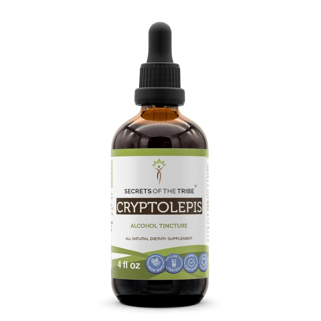 Geheimen van de stam Cryptolepis Tinctuur Alcohol Extract, High-Potency Kruidendruppels, Tinctuur gemaakt van Wildcrafted Cryptolepis Sanguinolenta 4 oz
