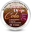 Drie Lollies Queasy Drops - Cola smaak - Verlichting van misselijkheid en reisziekte, Verzacht een droge mond en rust maag - natuurlijke ingrediënten - 21 ct