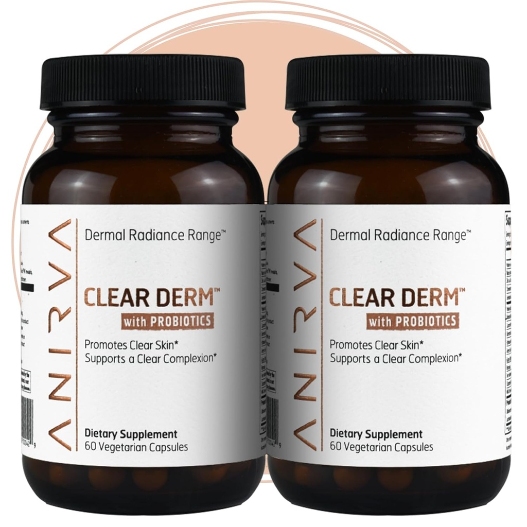 Pilules d'acné avec Zinc pour adultes, Pilule d'acné pour l'acné hormonale, Pilules de zinc pour le traitement de l'acné, Probiotiques pour l'acné, Suppléments de zinc pour l'acné adulte - Derm clair d'anirva avec probiotiques