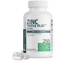 Bronson Zink Triple Speel 30mg Triple Dekking Immune Ondersteuning met zinkacetaat, picolinaat & Orotaat - Immune, Antioxidant & Skin Health Ondersteuning - 250 Vegetarische Capsules