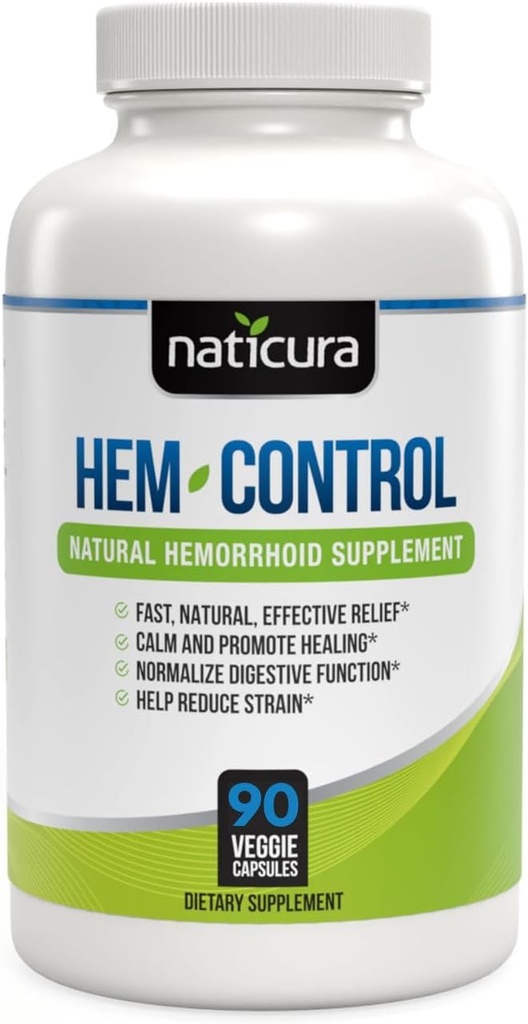Hem-Control - snelle effectieve aambei behandeling Supplement - krachtige formule om Symptoom Relief te bevorderen, Krimpen van aambeien, Gemakkelijke Ongemak - 90 Vegan Capsules - Made in USA
